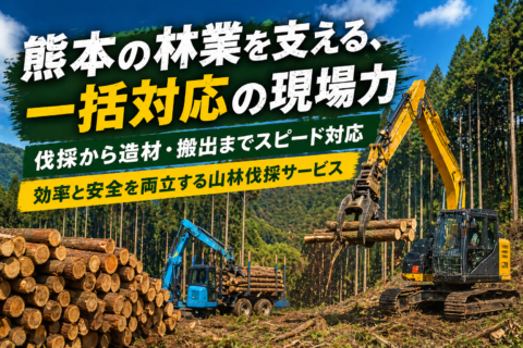【熊本の木材活用を支える】伐採から造材・搬出まで一括対応！